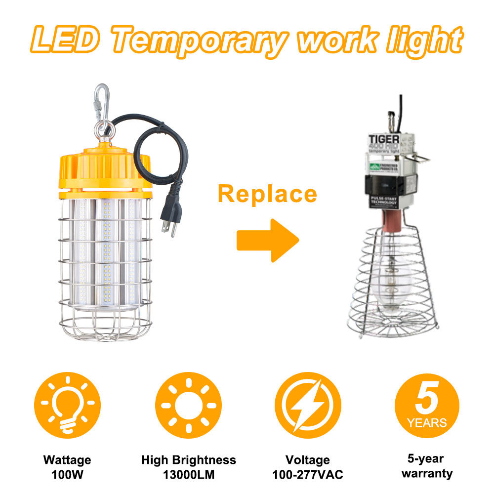 100W Constrcution LED Temporary Work High Bay Lights 5000K - Image 3