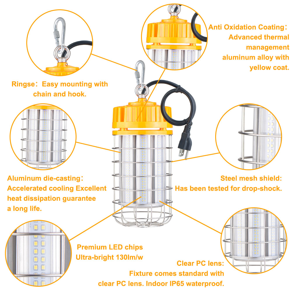 100W Constrcution LED Temporary Work High Bay Lights 5000K - Image 4