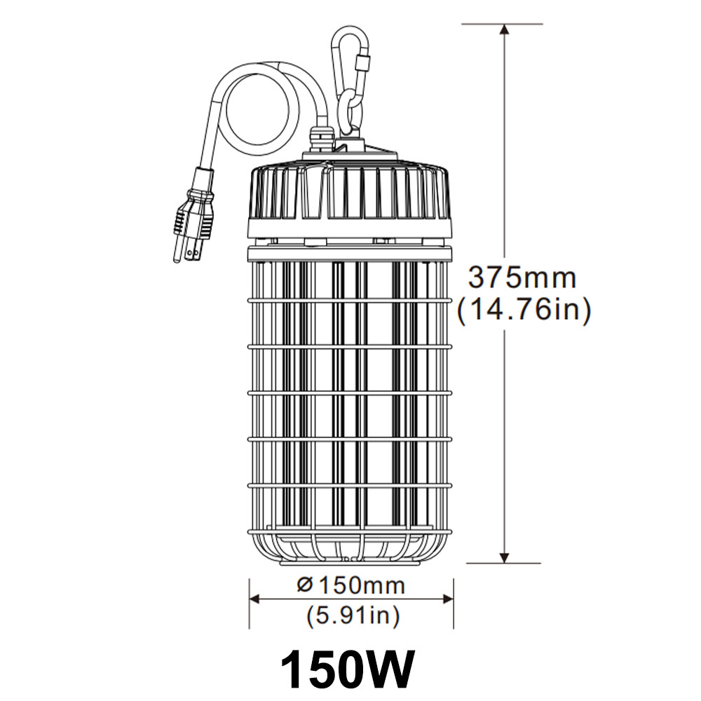 100W Constrcution LED Temporary Work High Bay Lights 5000K - Image 8