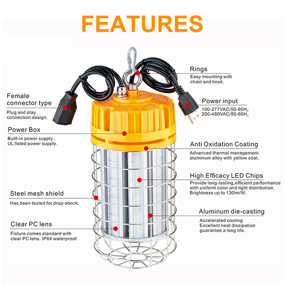 150 Watt LED Temporary Construction Work Light 5000K 19,500 Lumens - Image 5