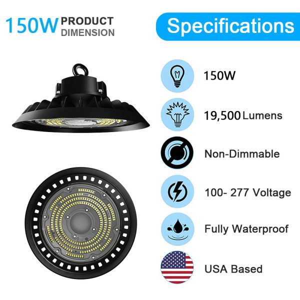 19500 Lumens 150 Watt 5000 Kelvin Ufo Led High Bay Light Fixture 1 1.jpg
