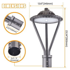 30W-50W-75W Three In One LED Post Top Light with Adjustable Color 3000K-4000K-5000K IP67 (3)