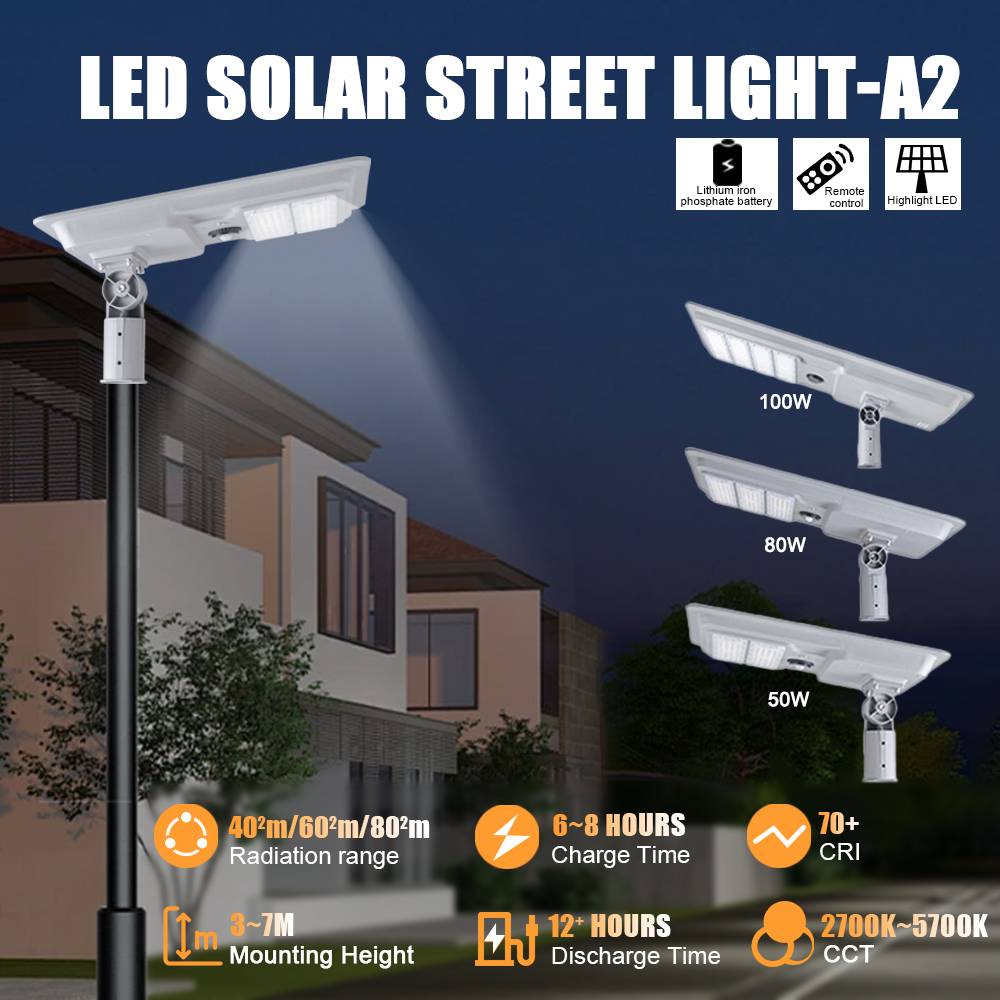 LED Solar Street Lights 50W 80W 100W 5000K - Image 8