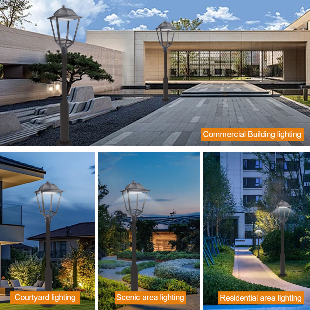 30W 50W 75W LED Post Top Garden Light 3000K 4000K 5000K with Black or White Shape Available - Image 4