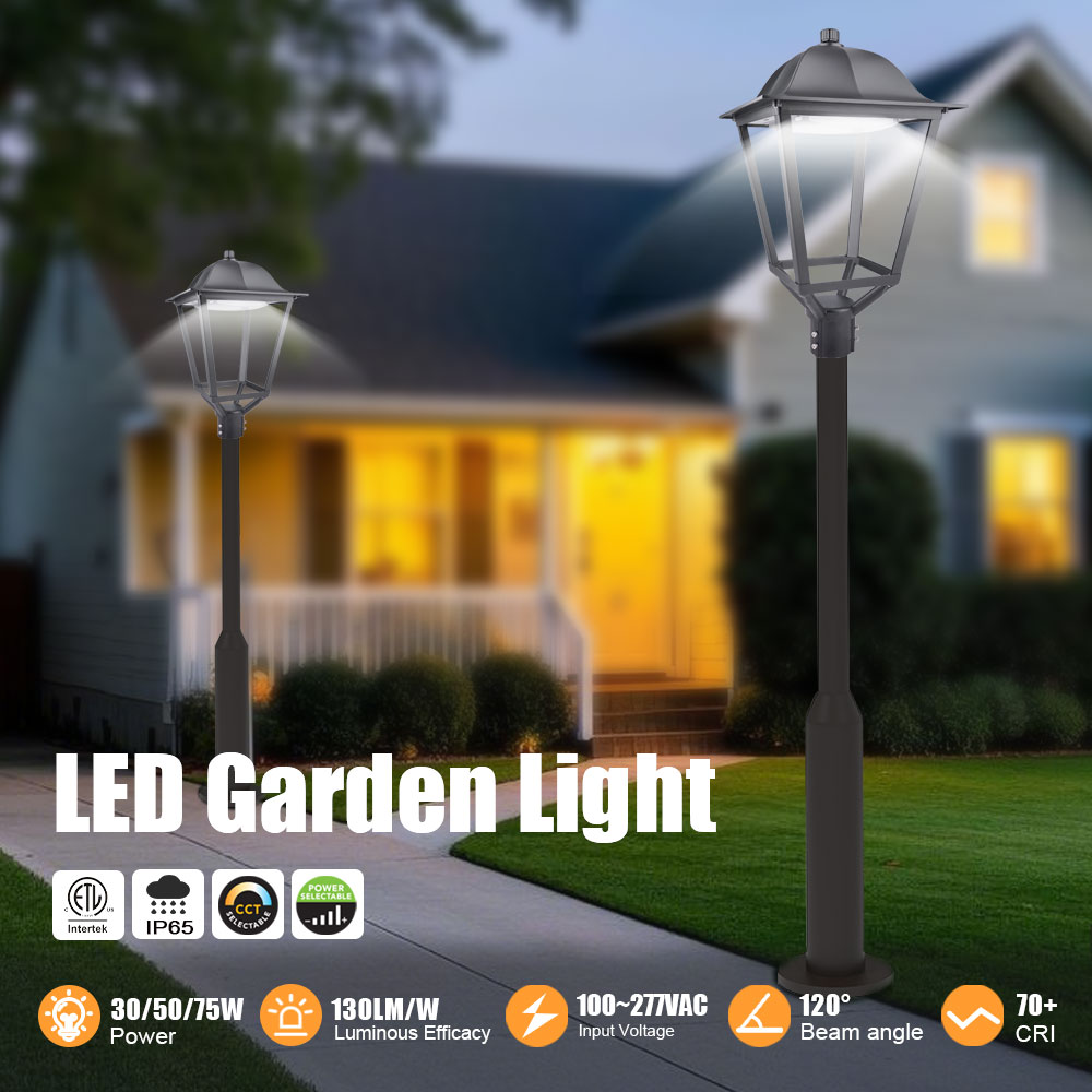 30W 50W 75W LED Post Top Garden Light 3000K 4000K 5000K with Black or White Shape Available - Image 2