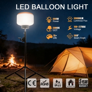 LED Balloon Bulb Light 300W with 3m Tripod fixture For Outdoor lighting (3)